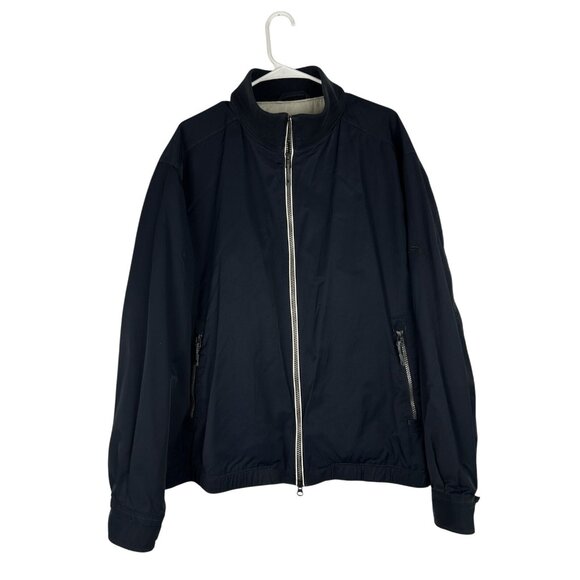 Tommy Bahama Jacket Men's XL Navy Blue Satin Bomber Windbreaker Full Zip - Picture 1 of 13